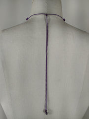 Drop, purple silk string, glass beads